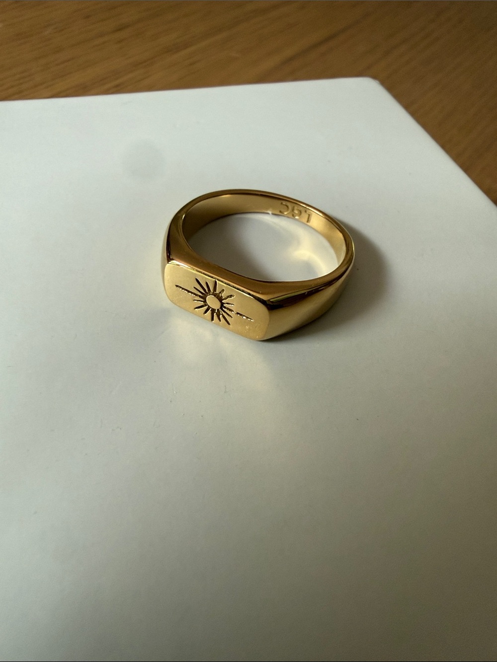 Men's Gold Sunburst Signet Ring